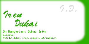 iren dukai business card